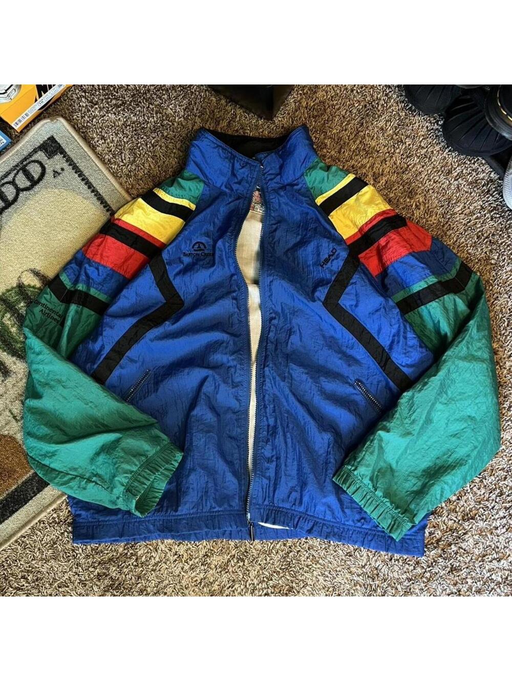 Continental Airlines Multi-Colored Windbreaker Jacket